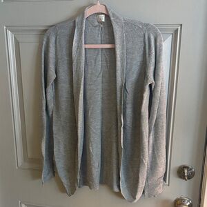 A New Day Heathered Gray Ribbed Long Cardigan
